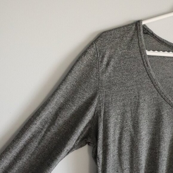 Wilfred Free Women's Grey Small Scoop Neck Stretch Casual Long Sleeve T-Shirt - Picture 3 of 9